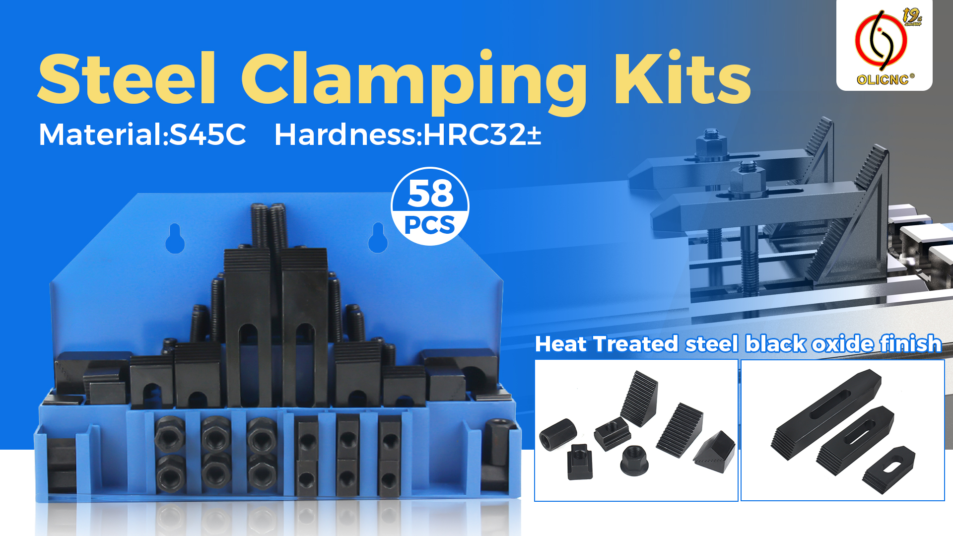 OLICNC® 58PCS CK14 M14 Steel Clamping Kit - Clamping Kit - 1