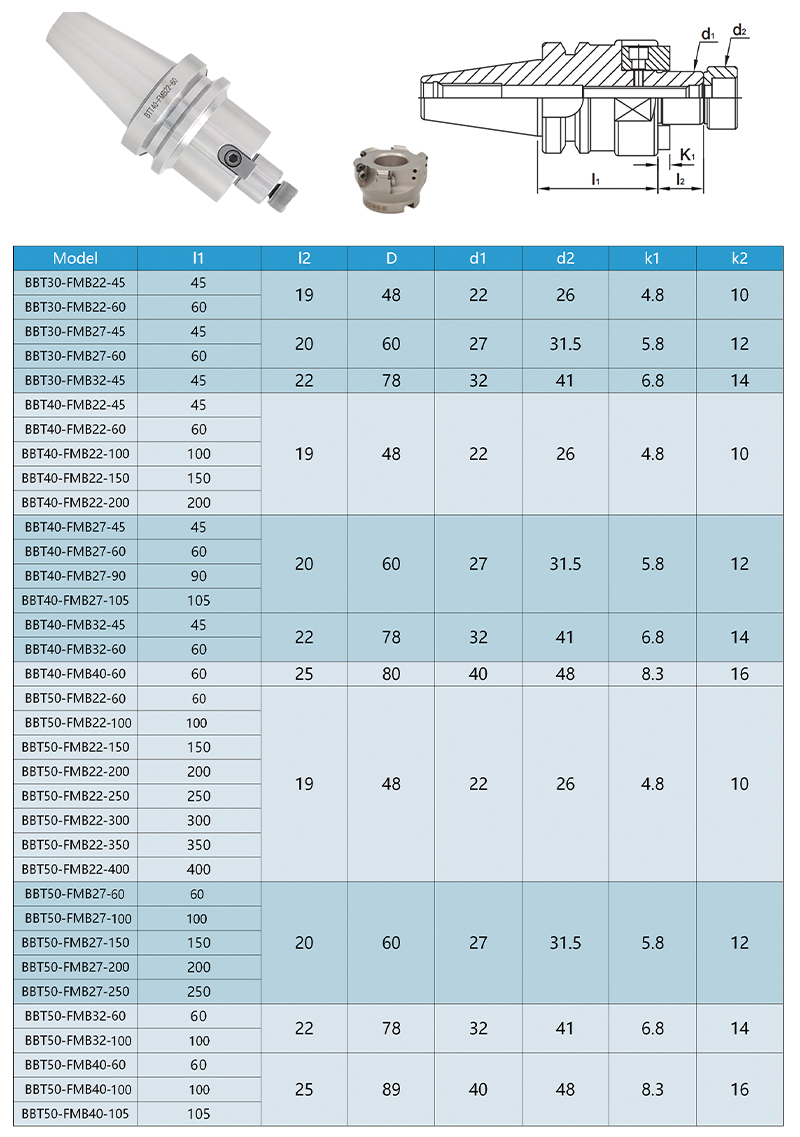 OLICNC Tool Holders MAS403 BBT40 FMB22 FMB27 FMB32 high speed Face Mill Arbors BBT40 tool holders - BBT Tool Holders - 1