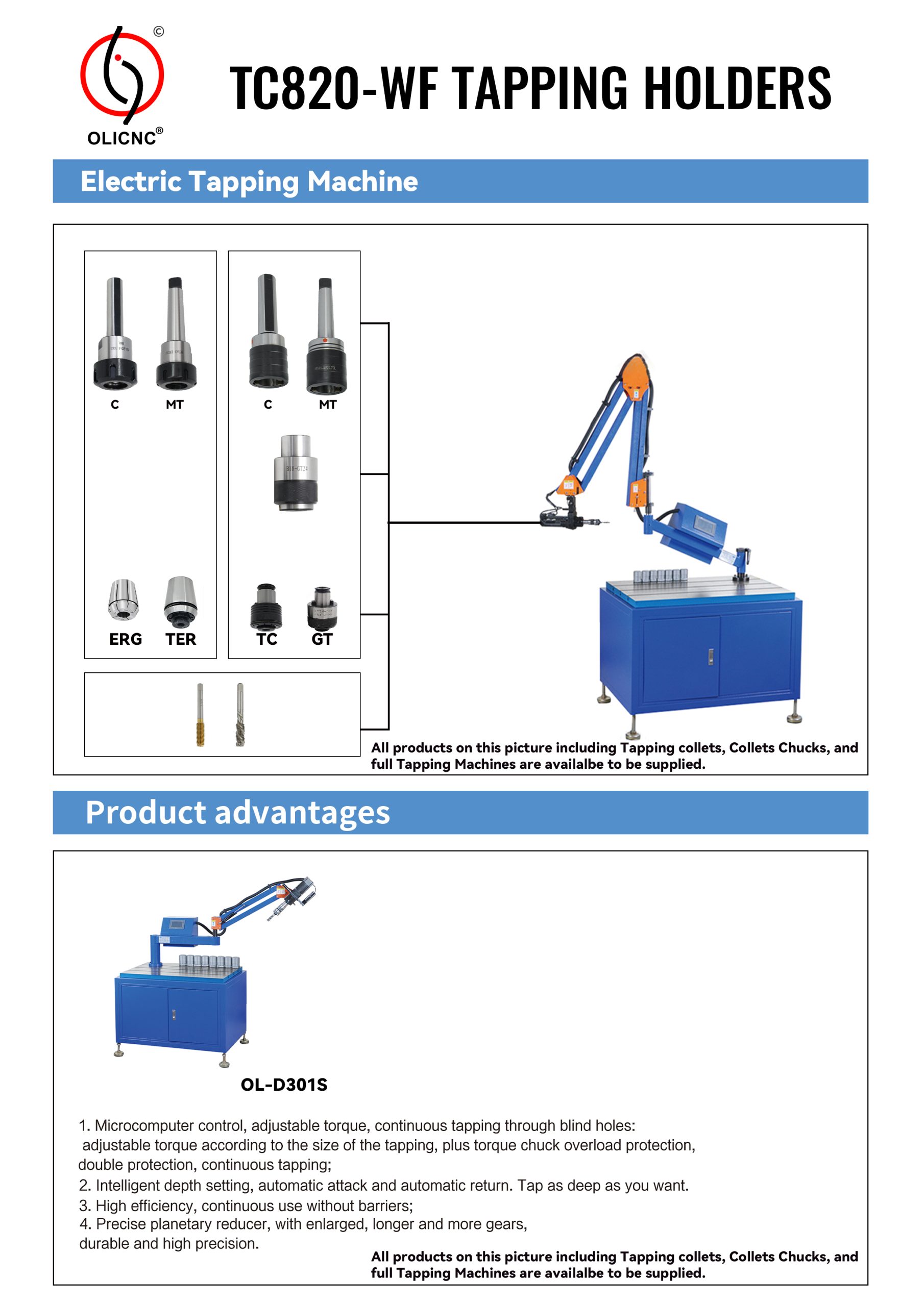 OLICNC GT12 TC312 Quick change tapping chuck with overload protection function - Tapping Tools - 1