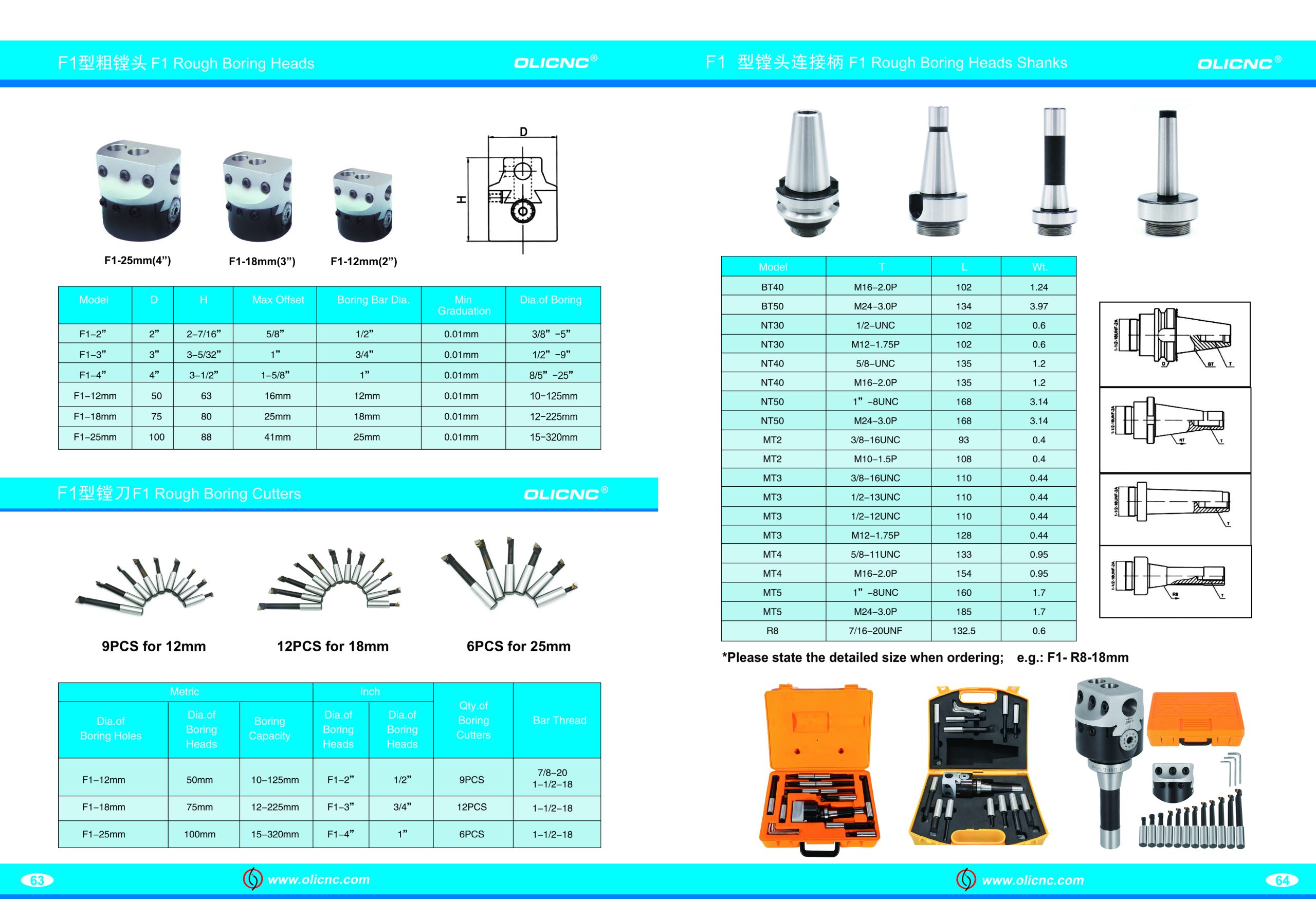 OLICNC Manufacture Rough Processing R8 shank F1 18mm Boring Head - Boring Heads - 1