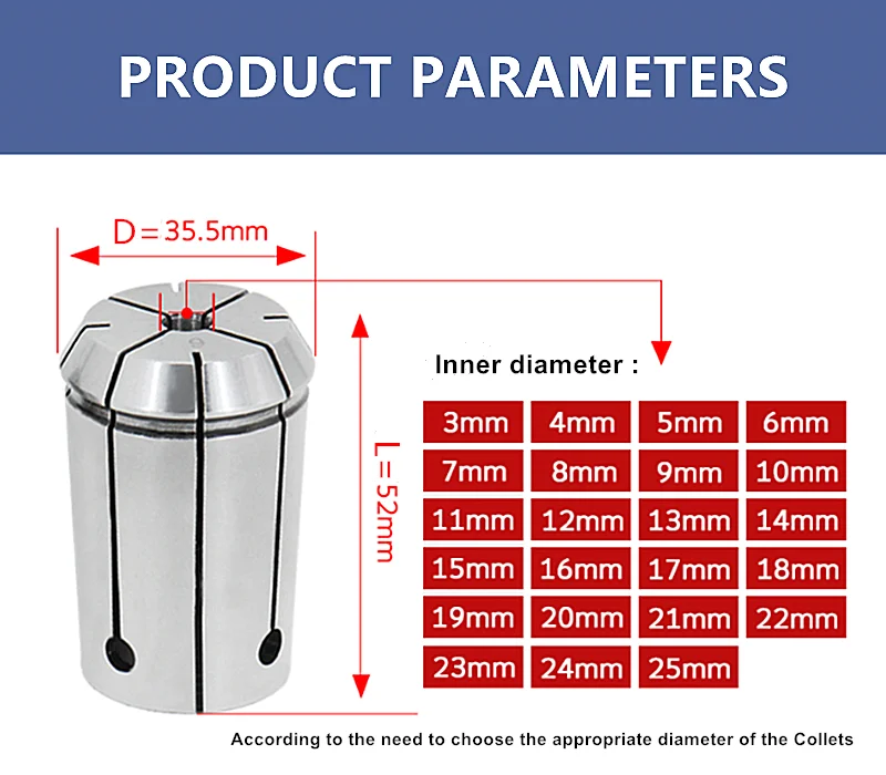 OLICNC OZ25 Spring Collets OZ16 OZ25 OZ32 Collet DIN6388A DIN6388B Metric size 3-25mm OZ Collet - OZ Collets - 2