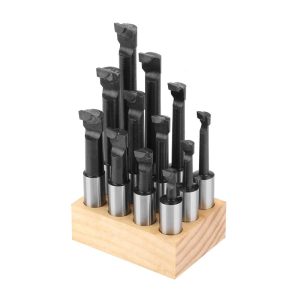 OLICNC Machine Tools Carbide Boring Bar Lathe12 Pcs Carbon Steel F1 Rough Boring Bar Mill Set for Milling CNC and Boring Machine