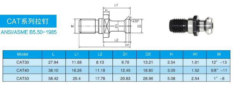 OLICNC Machine Tools CAT40 CAT50 Pull Stud 45 degree Coolant pull studs - Pull Studs - 1